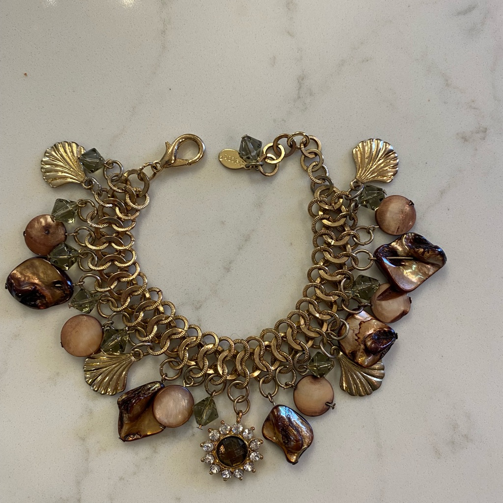 Chicos Gold And Brown Charm Bracelet 15$
